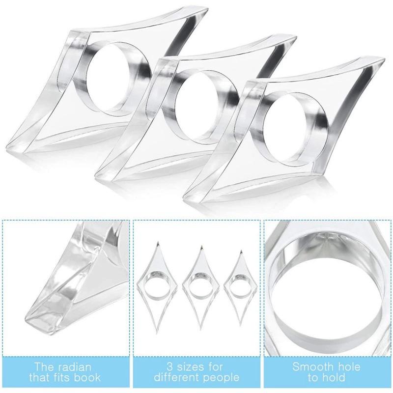 1 Stück Multifunktionale Acryl Daumen Buchstütze Buchseitenhalter Bequemes Lesezeichen Schulbürobedarf Buch Daumenhalter