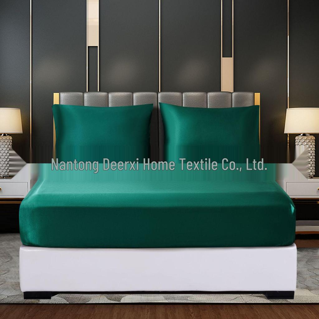 Silk Satin Cool Touch Fitted Sheet & Pillowcase Set