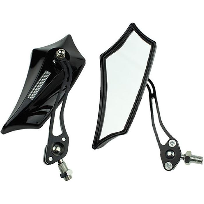 Black Universal Motorcycle Motorbike Bike 8mm 10mm Rear View Side Mirror Black