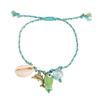 Keramik-Meerestier-Anhänger, geflochtenes Armband, verstellbares Seildesign mit Seestern- und Muschel-Charm, lässiger Schmuck