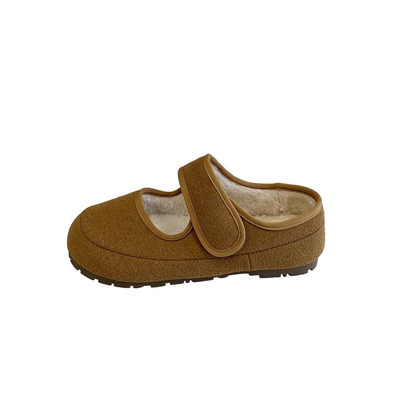 Women's Flat Cotton Shoes Winter New Round Head Shallow Mouth Suede Soft Sole Anti-slip Wear-resistant Low-top Shoes