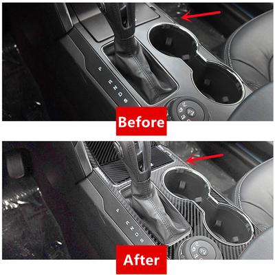 Autocollants décoratifs de bandes de garniture de couverture de Modification de panneau de changement de vitesse de voiture de Fiber de carbone pour l'intérieur de voiture de Ford Explorer