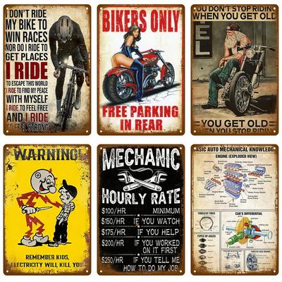 Retro Motor Oil Gas Tyre Racing Tin Sign Poster Iron Plates Metal Sign Garage Bar Pub Club Man Cave Home Decor Wall Decor Art