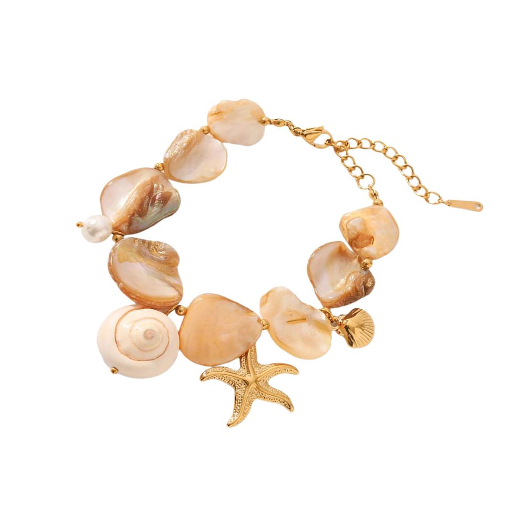 Adjustable Seashells Starfish Necklace/Bracelet Stainless Steel Bohemian Jewelry Handmade Accessory For Women