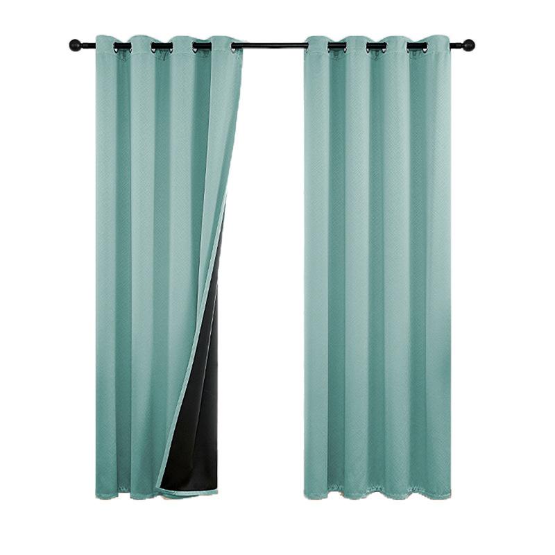 Delivery Finished Product Amazon Cross-Border Full Shade Cloth Lager Curtain Punching Bedroom Living Room Foreign Tradecurtains