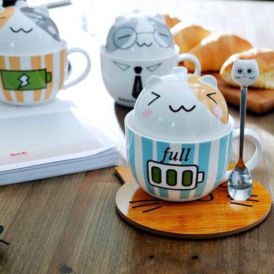 Yaratıcı Karikatür Kedi Seramik Kupa Kupa