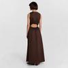 In stock, Lang style summer new temperament pleated v-neck sleeveless cotton medium and long dress vest skirt children