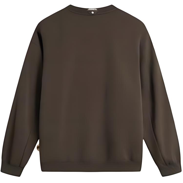 Li Ning Basketball Series Sportlich Lässig Einfarbig Rundhals Pullover Lockeres Sweatshirt Herren Sweatshirt Schieferbraun AWDU515-5