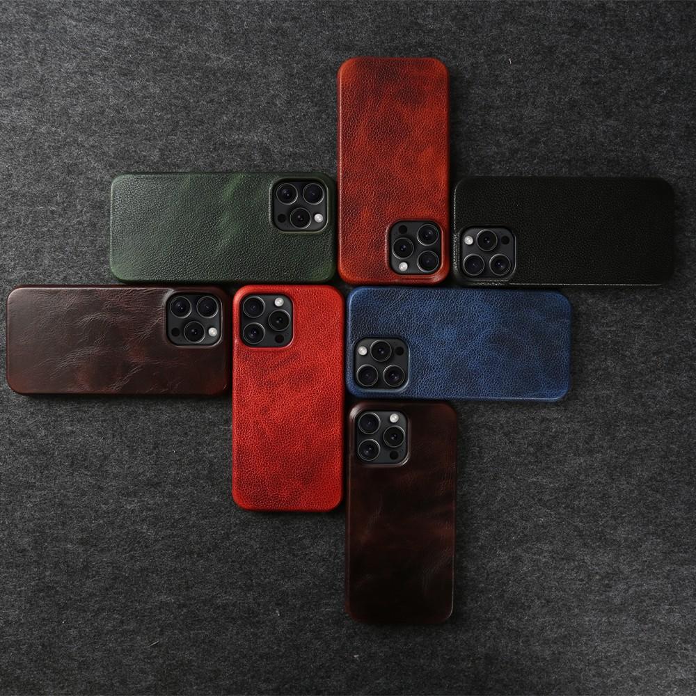 Durable Genuine Leather Case For iphone15Pro Max 14 Pro 13 12mini 11 Mobile Phone Cover Case Shockproof Back Protect Coque etui