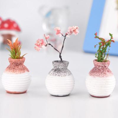 Resin Mini Vase Small Mouth Vase Flowerpot Garden Ornament Diy Micro Landscape Desk Decoration Home Decoration Accessories