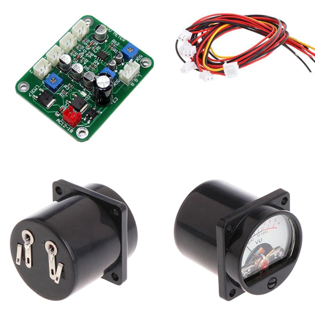 Simple Install Power Meter Clear Display Home Recording Level Monitor VU Meter Driver Board VU Meter Set for DIY