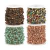 1 Meter Cylinder Natural Stone with Stainless Steel Chains for DIY Jewelry Making Necklace Findings Bracelet Components Supplies