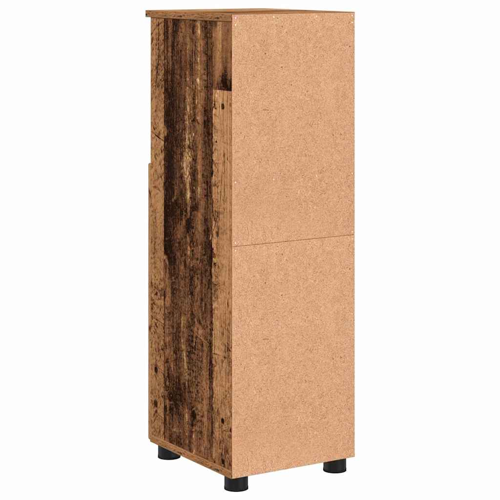Bathroom Cabinet with Storage and Door Rustic Wood Finish 30 X 35 X 95 Cm