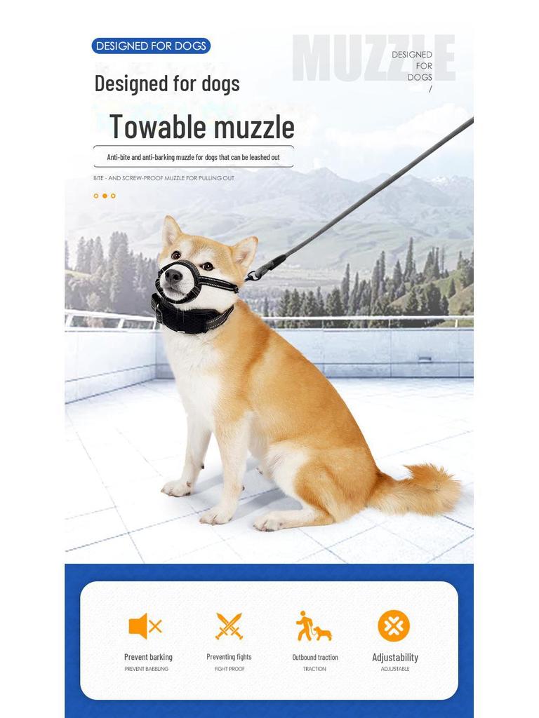 Verstellbarer reflektierender Hundebeißkorb: Atmungsaktiv, Bissfest & Fressfest, Perfekt für Ausflüge
