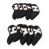 10pcs Set PU Waterproof Golf Club Iron Cover Fine Sewing Process Golf Club Head Protect Case(White Character Black