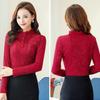 Camicia da Donna a Maniche Lunghe in Pizzo - Stile Coreano 2021, Taglie Forti, Moda Autunno/Inverno.