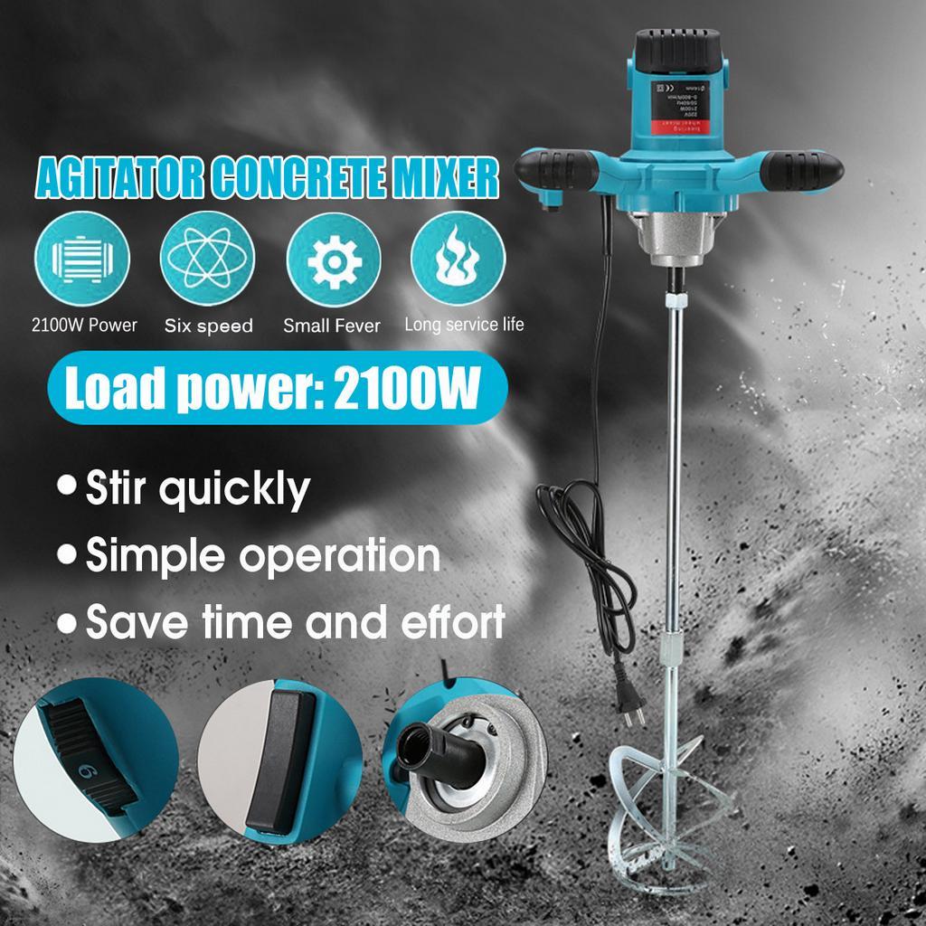 

Промышленный миксер 220 В 2100 Вт, 6 передач, электрический регулятор скорости, ручной смеситель для краски, цемента, штукатурки, раствора, порошкового покрытия