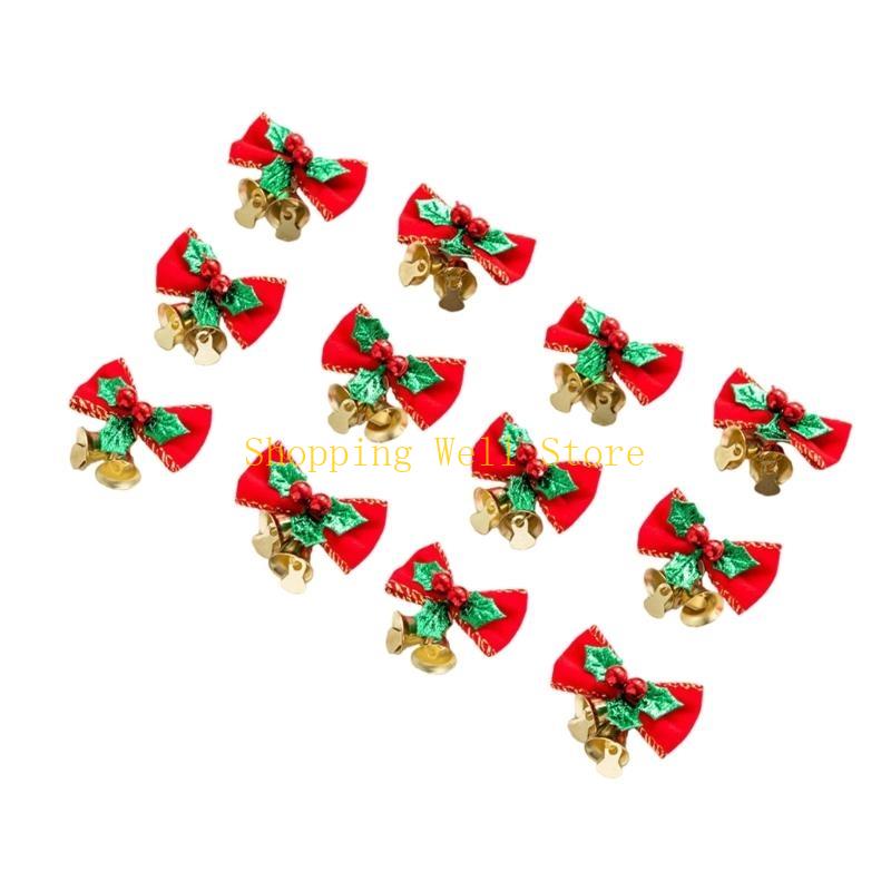 KX4B Burlap Bows Ornaments for Christmas Presents Wrapping Decoration Wedding