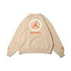 Jordan Pure Color Logo Print Back Graphic Crew Neck Sweatshirt Women Tops Khaki DV7014-206
