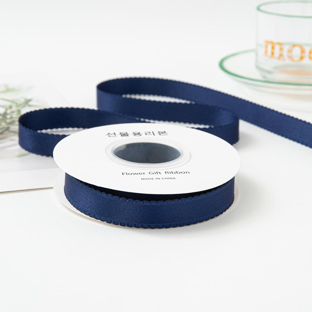 Panglică simplă de 1 cm grosime cu margine ondulată și ambalaj cu flori de mătase pentru accesorii DIY pentru păr și îmbrăcăminte