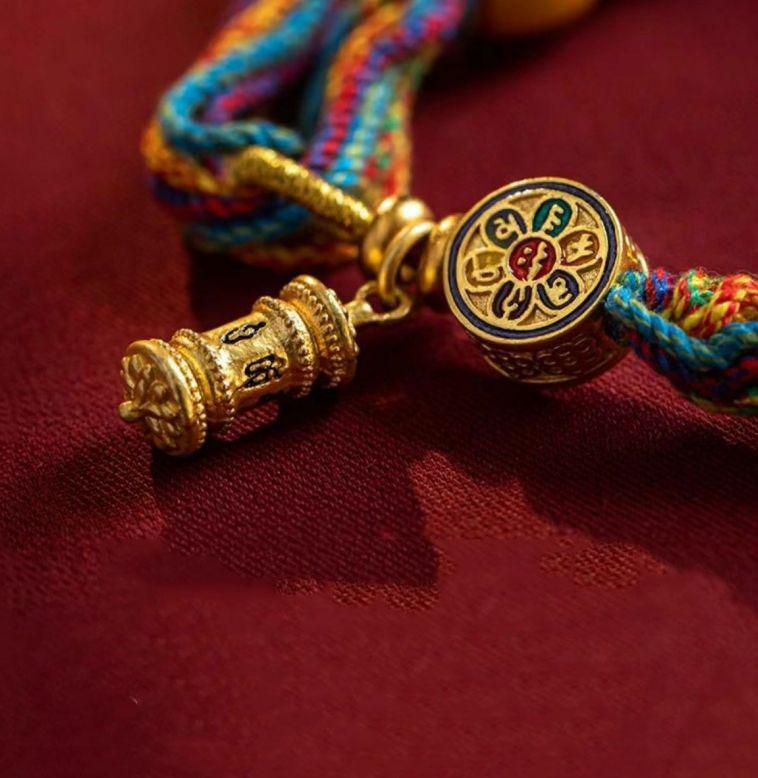 Loong Boat Festival Multicolored Rope Tibetan Woven Hand Rope Six Word Truth Five Way God of Wealth Cotton Thread Bracelet for Men and Women