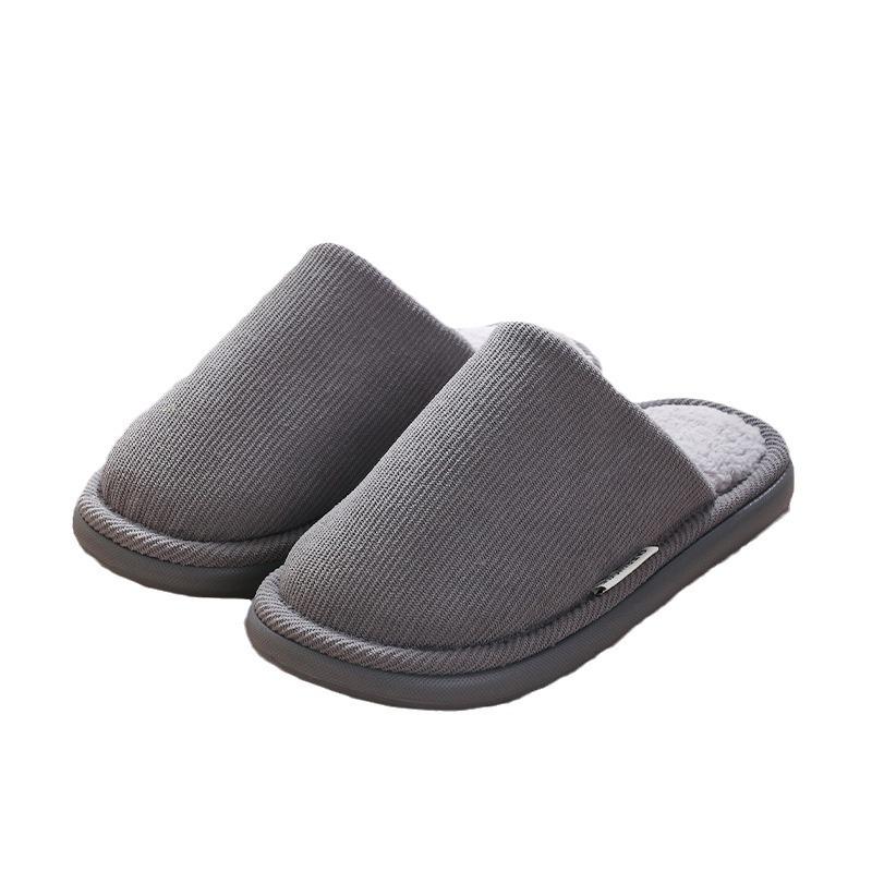 2024 Thick-Soled Plush Cotton Slippers: Non-Slip Warm Indoor Footwear for Men & Women