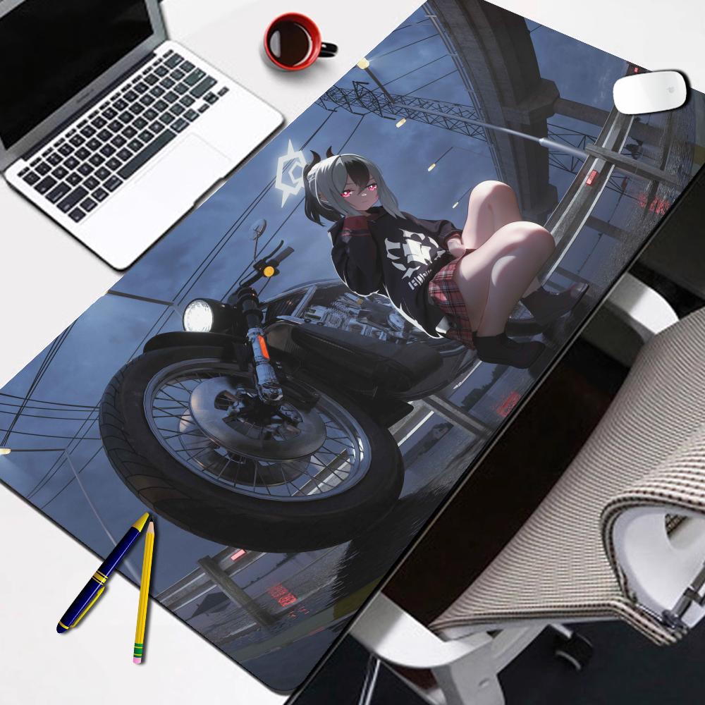 Hot Game Mousepad Onikata Kayoko Blue Archive Large Gaming Mouse Pad With Lock Edge Computer Keyboard Table Desk Mat