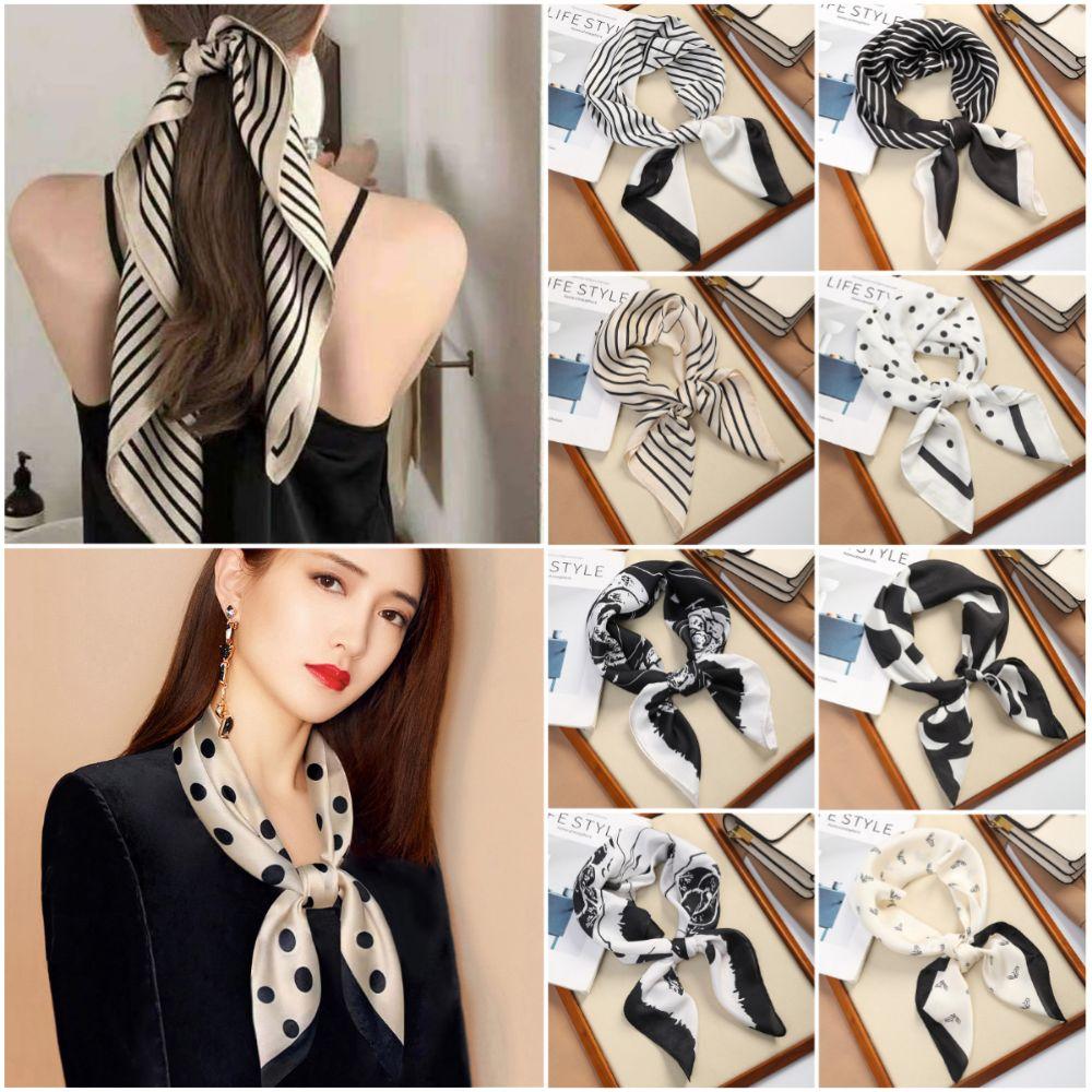 Square Hair Scarf Double Sides Neckerchief Fashion Silk Scarf  Gift