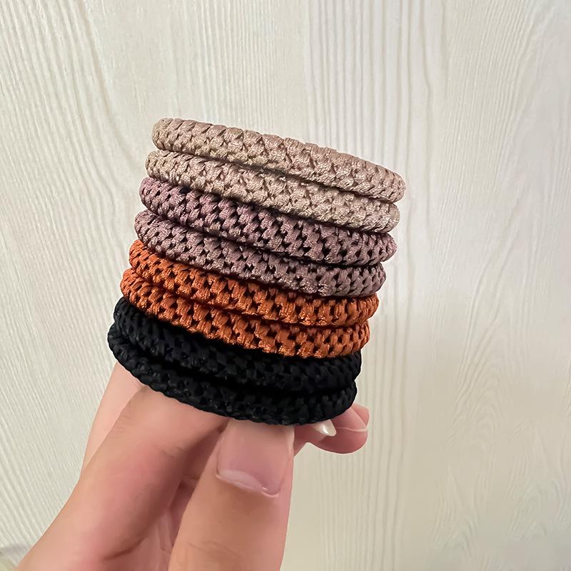 Velvet Mixed Color Braided Hair Ties: High Elasticity Hair Scrunchies for Stylish Buns and Commute-Friendly Accessories