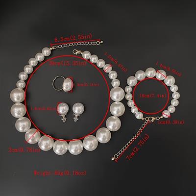 Mode beinhaltet Halskette für Damen Modeaccessoires Ohrringe Armband und Ring Französisch inspiriert Vintage für Hochzeiten Faux-Perlen Schmuckset