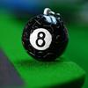 Chaveiro Bola de Bilhar Quebra-cabeça 3D Inovador Brinquedo Criativo Plástico Preto Oito