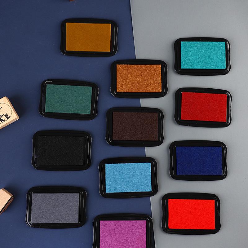 Retro Buntes Stempelkissen-Set: Großes DIY Fingerfarben- & Stempelkissen mit 12 optionalen Farben