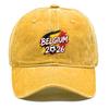 Sun Hat With 2026 Football Soccer "BELGIUM" Flag Printed , Adjustable Baseball Cap Curved Brim Cozy Trendy Sweatband Sports Hat