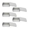 5pcs Metal Rectangular Empty Box Pins Jewelry Crafts Storage Reusable Portable Containers Box Silver