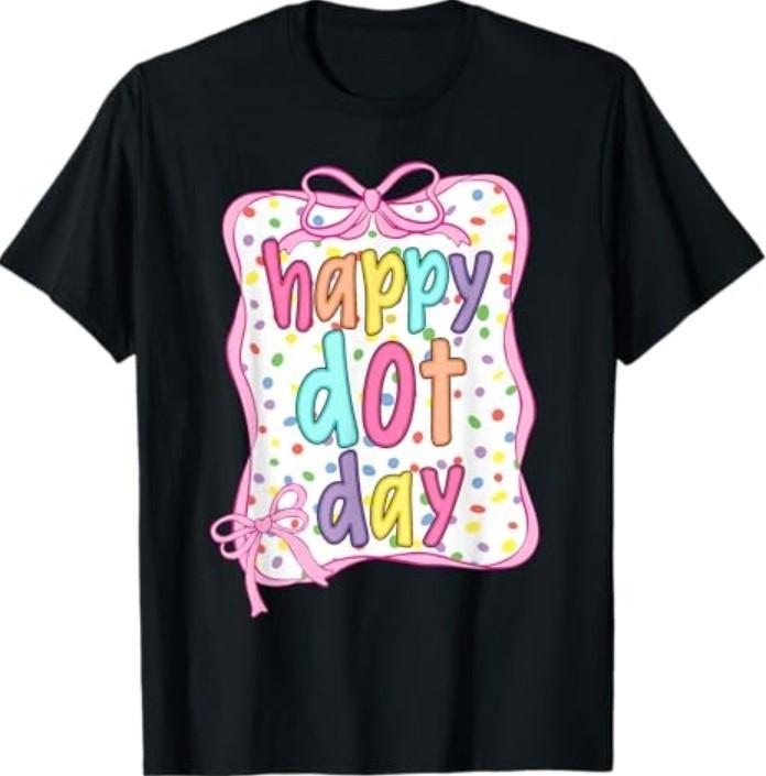 Groovy Happy Dot Day Colorful Polka Dot T-Shirt Unisex T-Shirt S