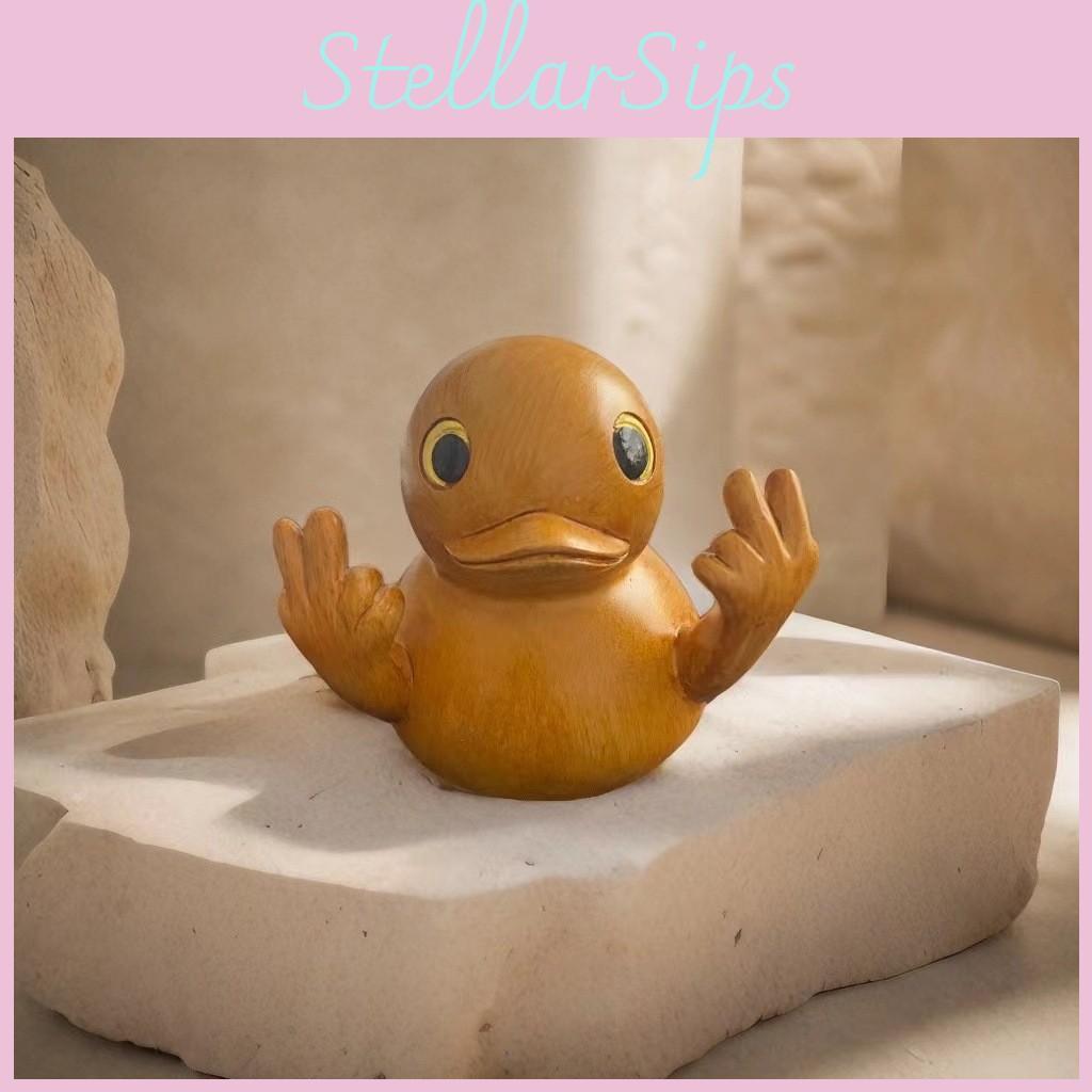 Kreative Holzmuster Harz Ente Dekorative Figur Für Heim- Und Bürodekor Geschenke