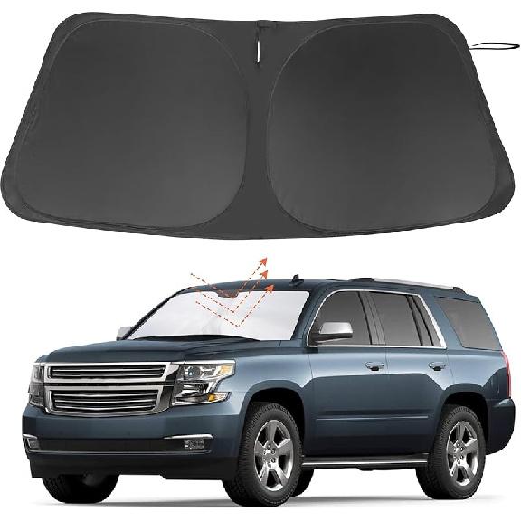 TINGLU Sun Shade For Tesla Model X Tesla X 2016-2024 2025 Accessories Windshield Sun Shade Window Shade UV Rays Protection Sun Visor Cover With