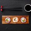 2PCS Solid Wood Napkin Holder Wood Rectangular Dim Sum Plate Sushi Plate Potsticker Plate Dumplings Plate
