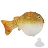Aquarium Puffer Fish Luminous Simulation Rubber Fish with Suction Cup for Fish TanksOrange