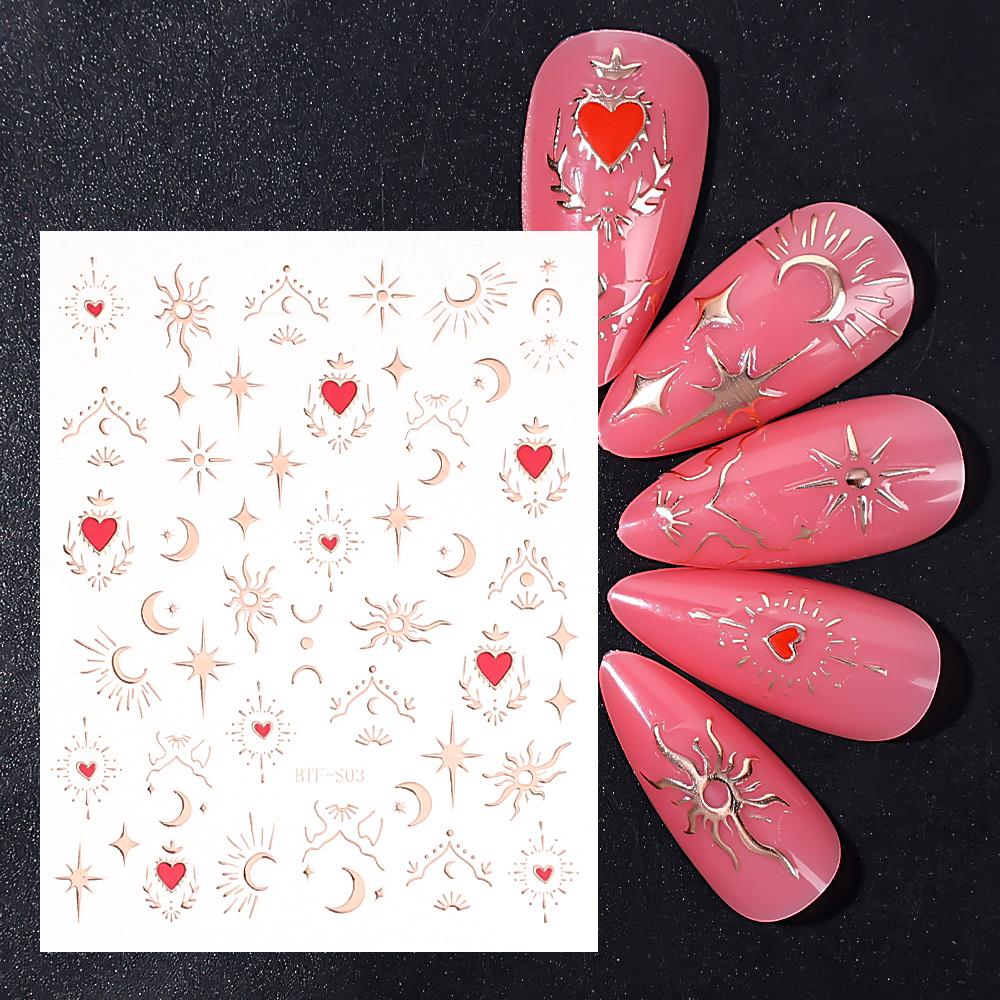 

1 шт. 3D наклейки для ногтей с изображением Солнца и Луны и бабочки