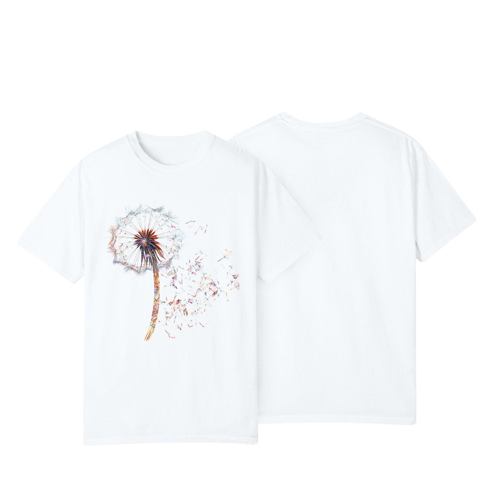 

Women s Casual Sunflower Print Street Slim Fit Short Sleeve T-Shirt Top XL білий