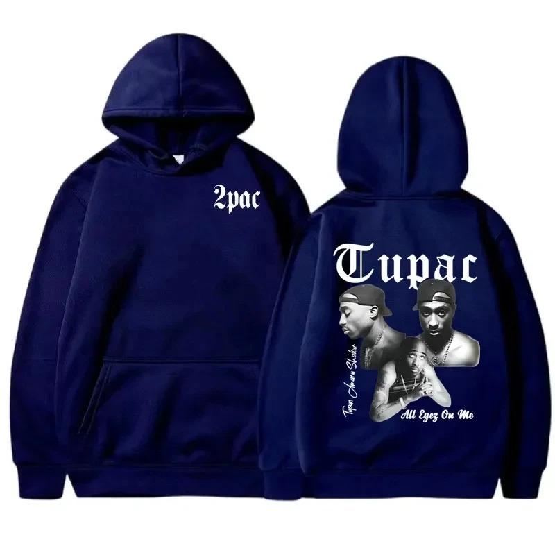 Rapper Tupac 2pac Hoodie Herren und Damen Sportbekleidung Neutraler Hoodie Mode Buchstabenbedrucktes Muster Hip Hop Sportbekleidung Lässig