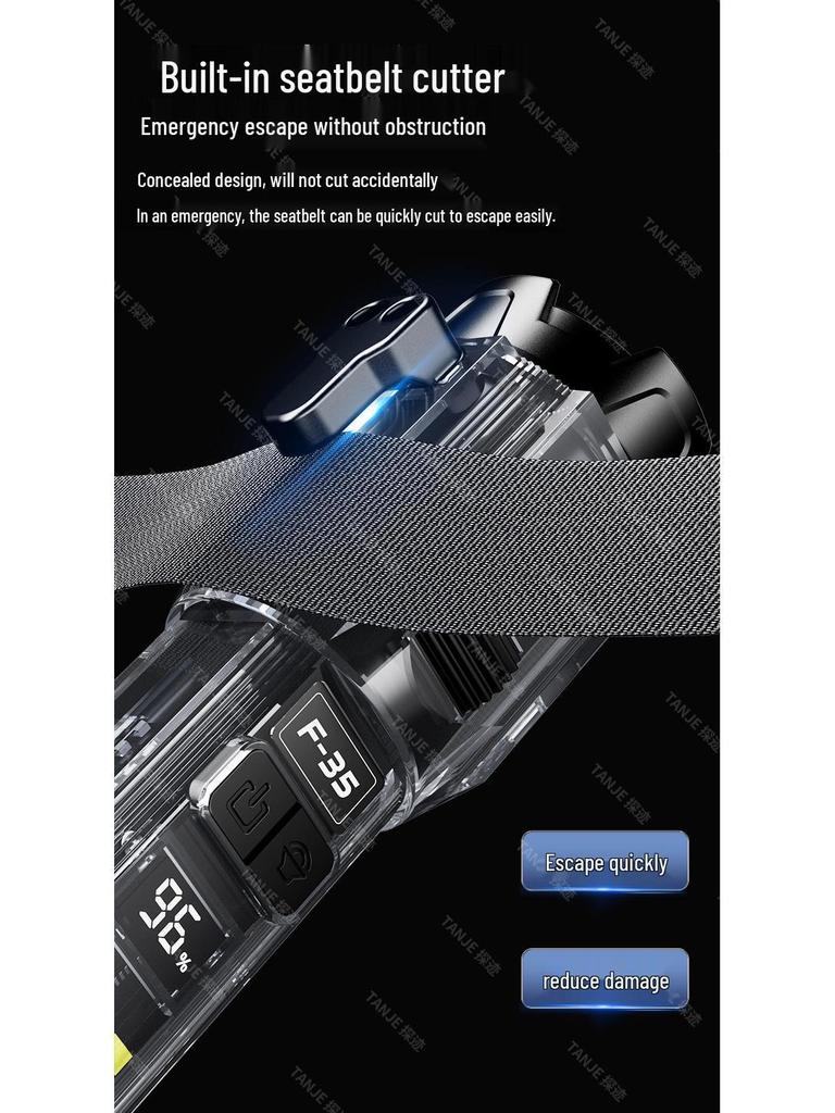 Portable High-Brightness Roller Zoom Hammer with Built-in Speaker Flashlight and Cutter.