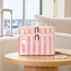 TwoTier Cosmetic Organizer Portable Zippered Toiletry Bag with Handle Compact Structured Makeup