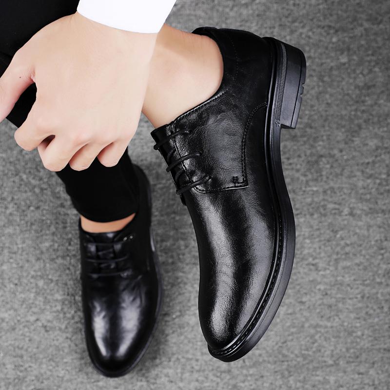 Zapatos de Negocios Casuales de Cuero Estilo Británico para Hombre Nuevos al Zapatos de Oficina para Hombre Oxfords de Cordones de Moda Zapatos para Caminar