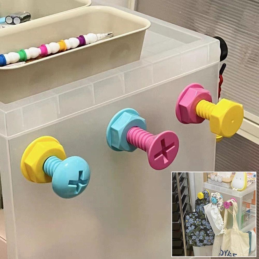 

Candy Color Screw Hook Self-adhesive Decorative Hooks New Non Punching Hooks