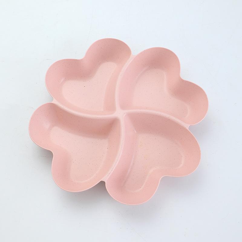 Four-Leaf Clover Drop-Resistant Divided Snack & Fruit Plate