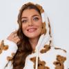 Neues Übergrößen-Doppelflanell-Kapuzensweatshirt Teddybär Plüsch Langarm-Pullover-Oberteil für Herbst/Winter