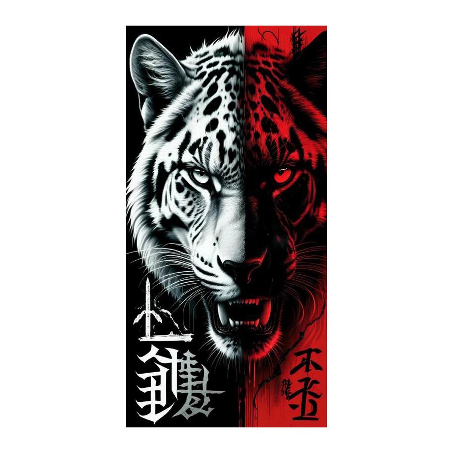 

Black and White Tiger Leopard Wolf Large Size Diamond Painting New Collection Wild Animals Diy Full Rhinestone Embroidery Mosaic Cross Stitch Kits Round drill 30x60cm