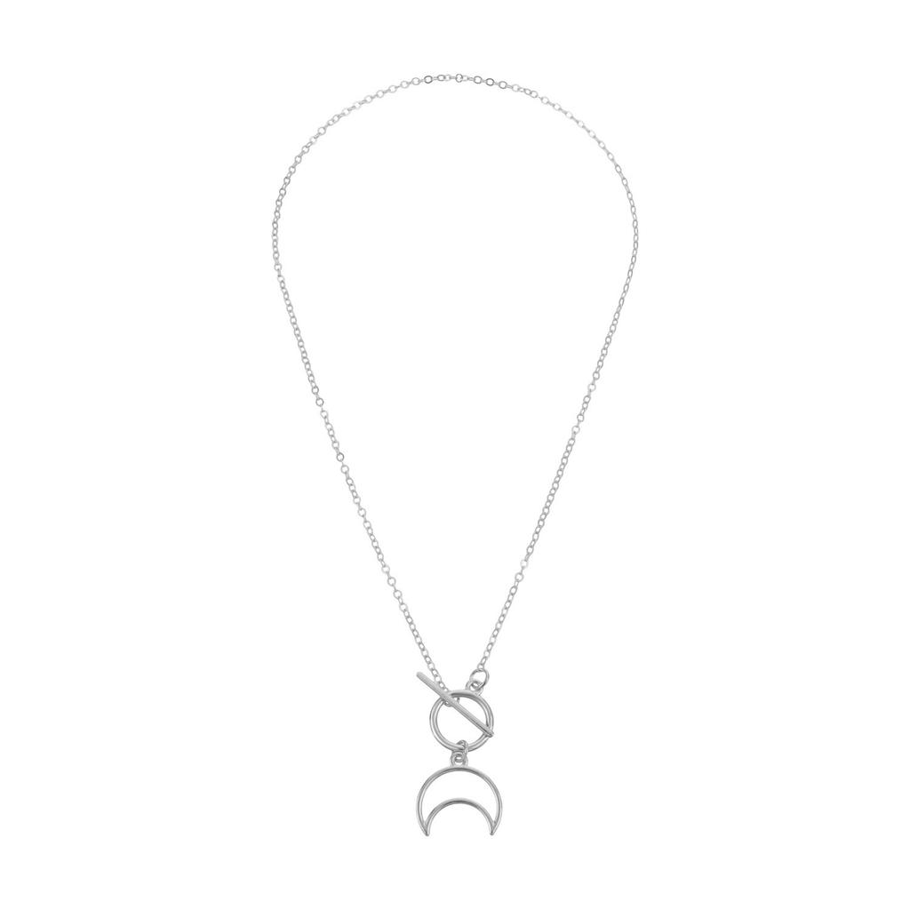 Europe, America, Fashion Moon Shape Trend Women's Necklace, Personality and Temperament Small Hole Chain
